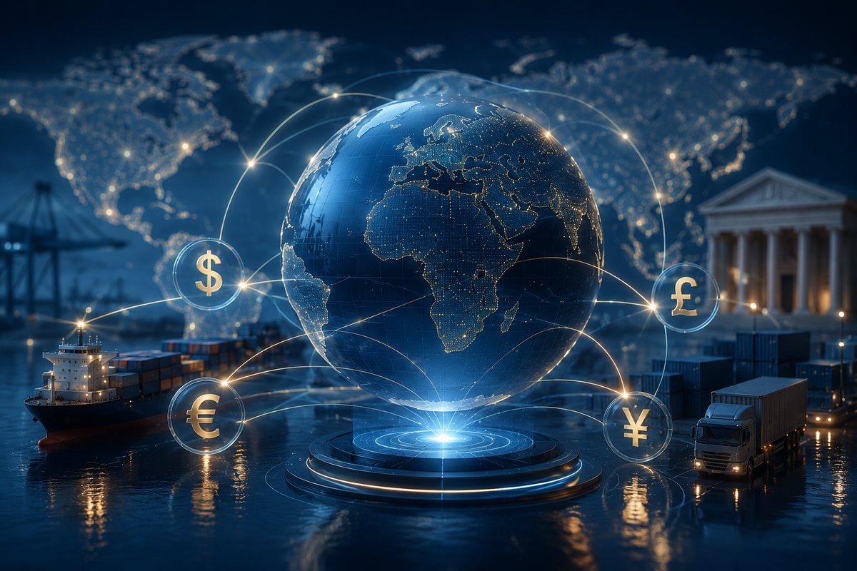Banknotes representing cross-border payments
