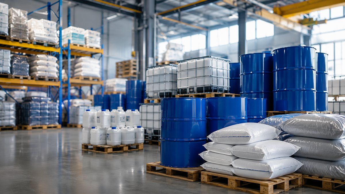 Manufacturing production line with goods in production